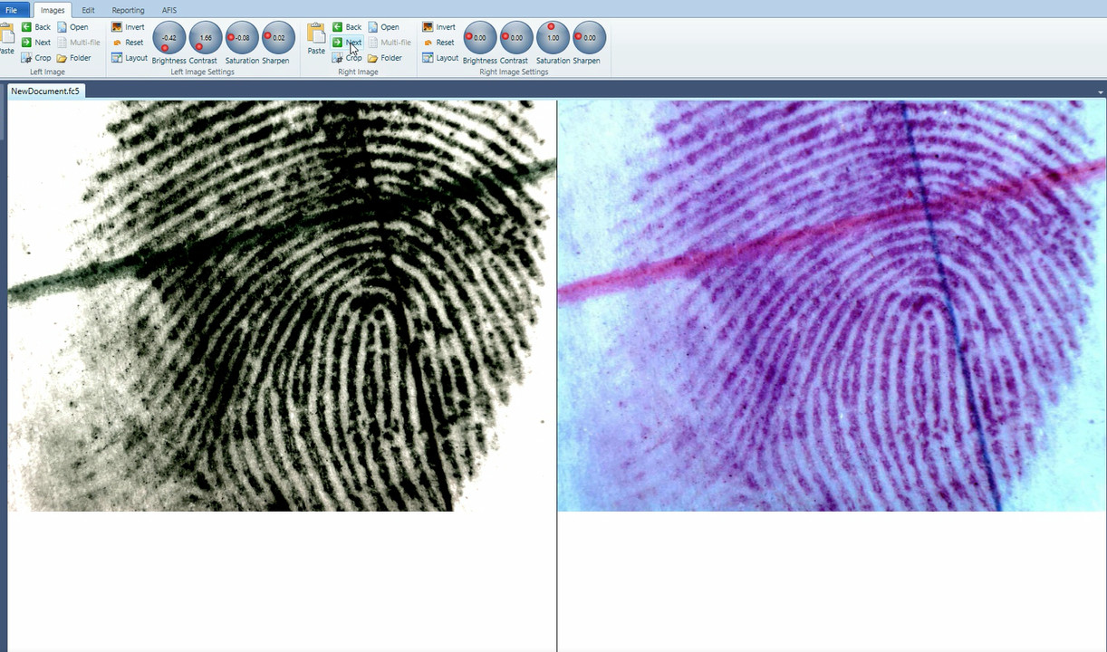 Fingerprint Comparison Software vs Photoshop II